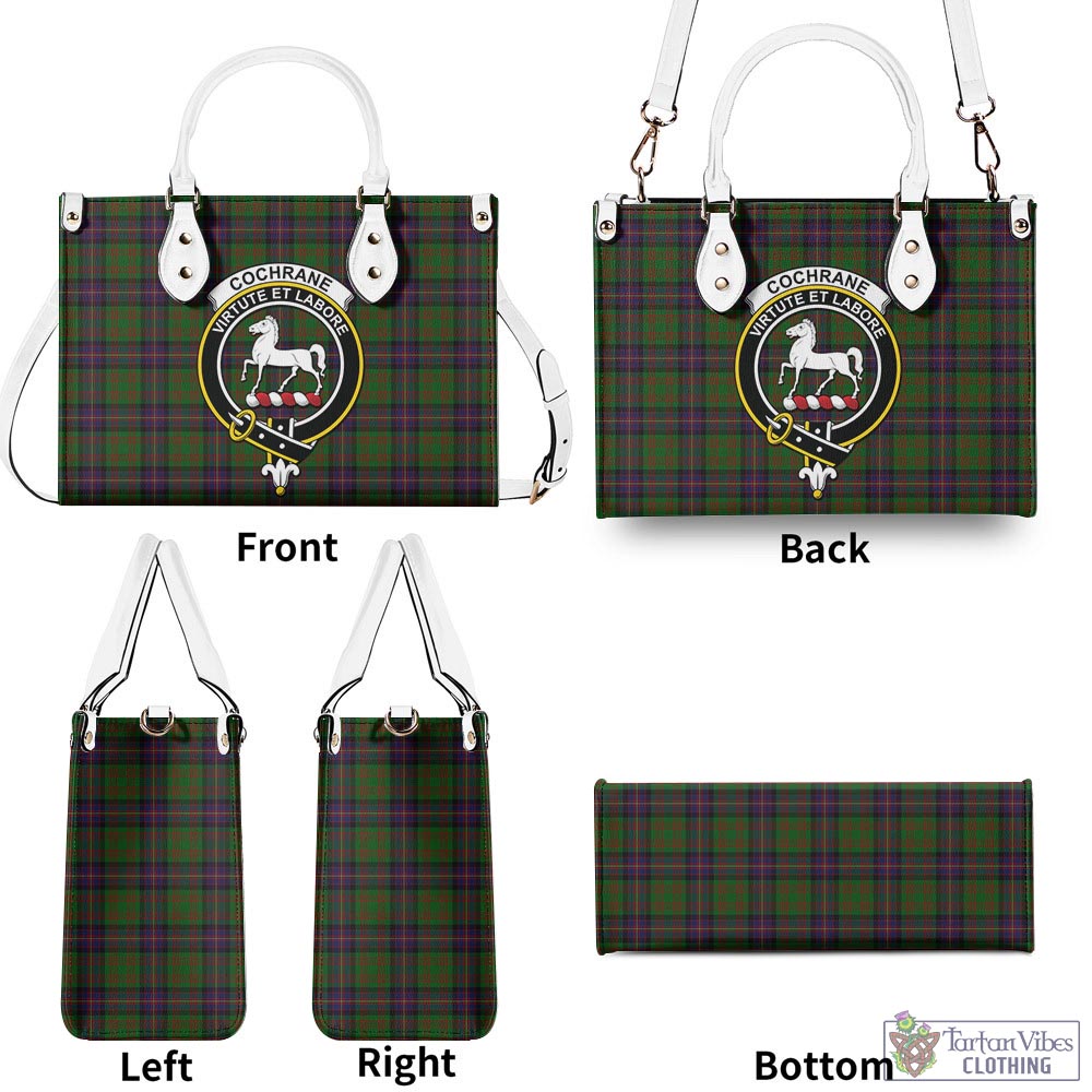 Tartan Vibes Clothing Cochrane Tartan Luxury Leather Handbags with Family Crest