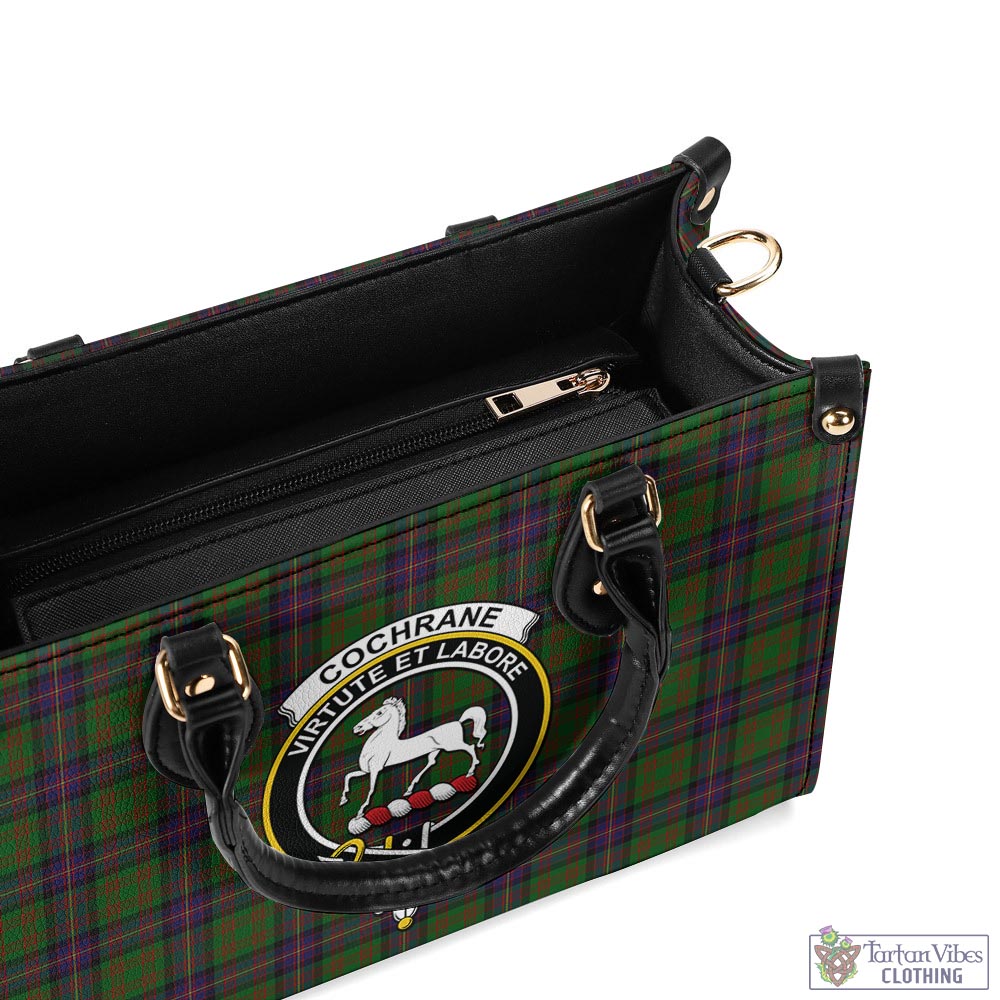 Tartan Vibes Clothing Cochrane Tartan Luxury Leather Handbags with Family Crest