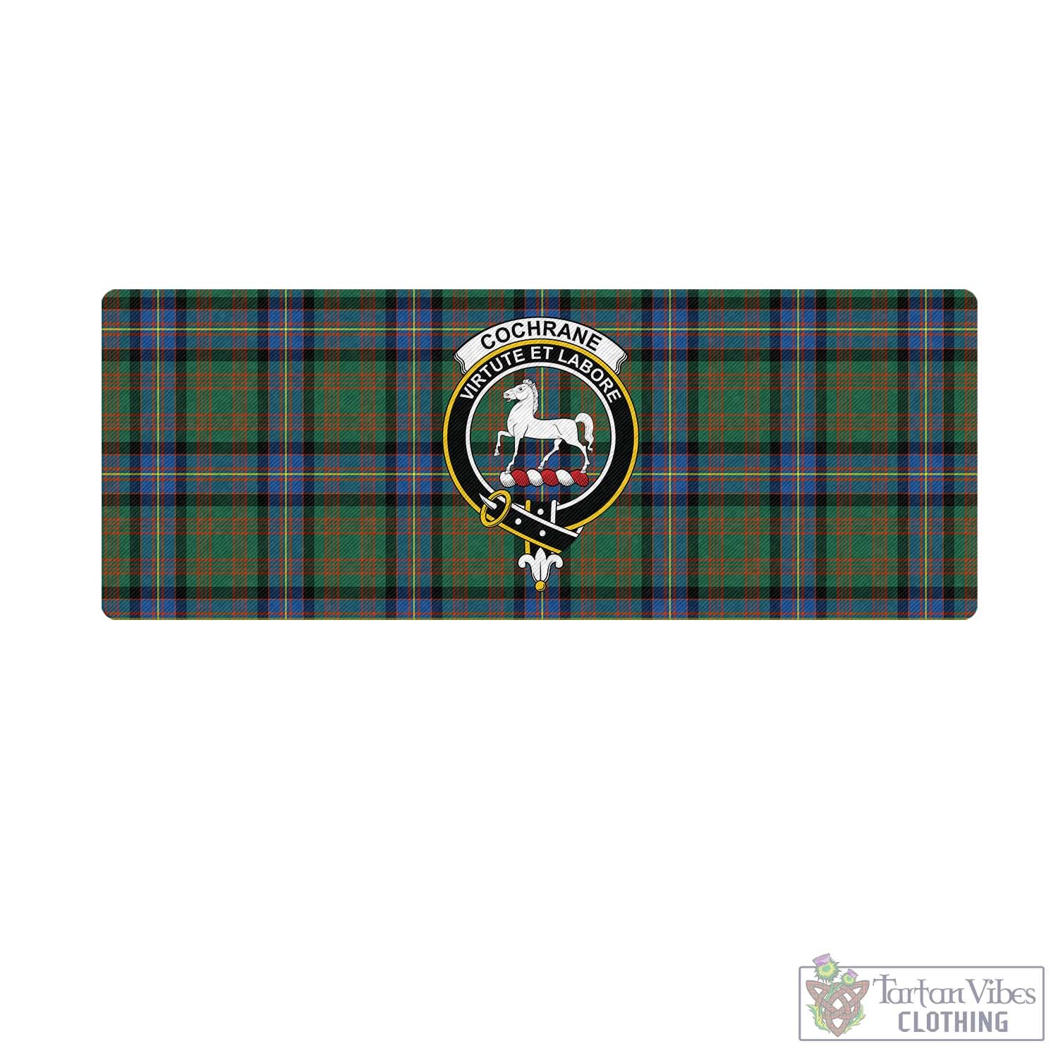 Tartan Vibes Clothing Cochrane Ancient Tartan Mouse Pad with Family Crest