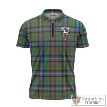 Cochrane Ancient Tartan Zipper Polo Shirt with Family Crest