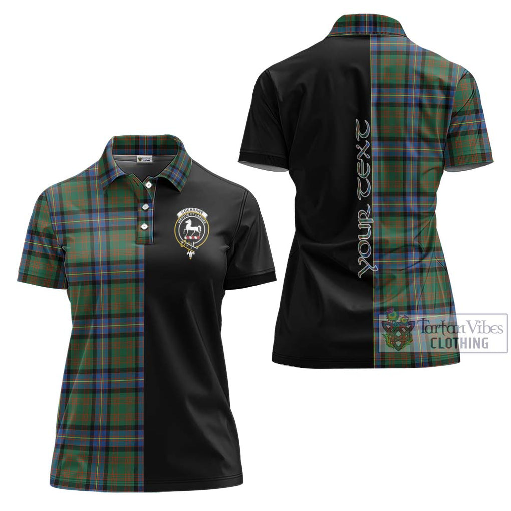 Cochrane Ancient Tartan Women's Polo Shirt with Family Crest and Half Of Me Style Women - Tartanvibesclothing Shop