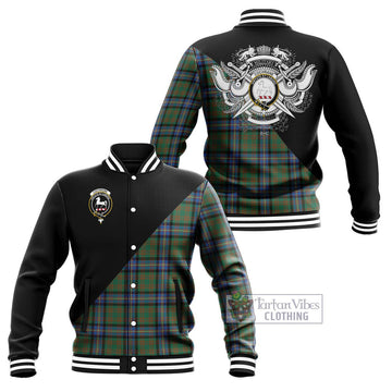 Cochrane Ancient Tartan Baseball Jacket with Family Crest and Military Logo Style