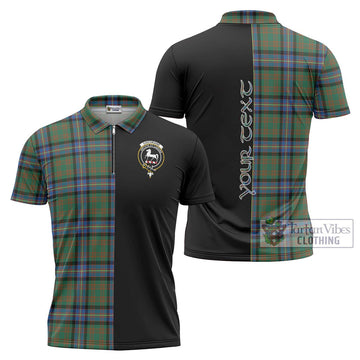 Cochrane Ancient Tartan Zipper Polo Shirt with Family Crest and Half Of Me Style