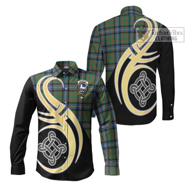 Cochrane Ancient Tartan Long Sleeve Button Shirt with Family Crest and Celtic Symbol Style