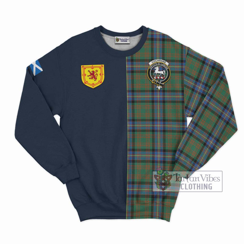 Tartan Vibes Clothing Cochrane Ancient Tartan Sweatshirt with Scottish Lion Royal Arm Half Style