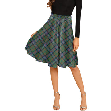 Cochrane Ancient Tartan Melete Pleated Midi Skirt