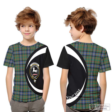 Cochrane Ancient Tartan Kid T-Shirt with Family Crest Circle Style