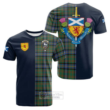 Cochrane Ancient Tartan Cotton T-shirt Alba with Scottish Lion Royal Arm Half Style