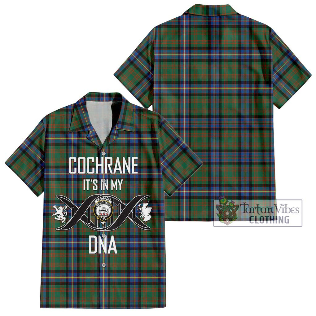 Cochrane Ancient Tartan Short Sleeve Button Shirt with Family Crest DNA In Me Style Kid - Tartanvibesclothing Shop