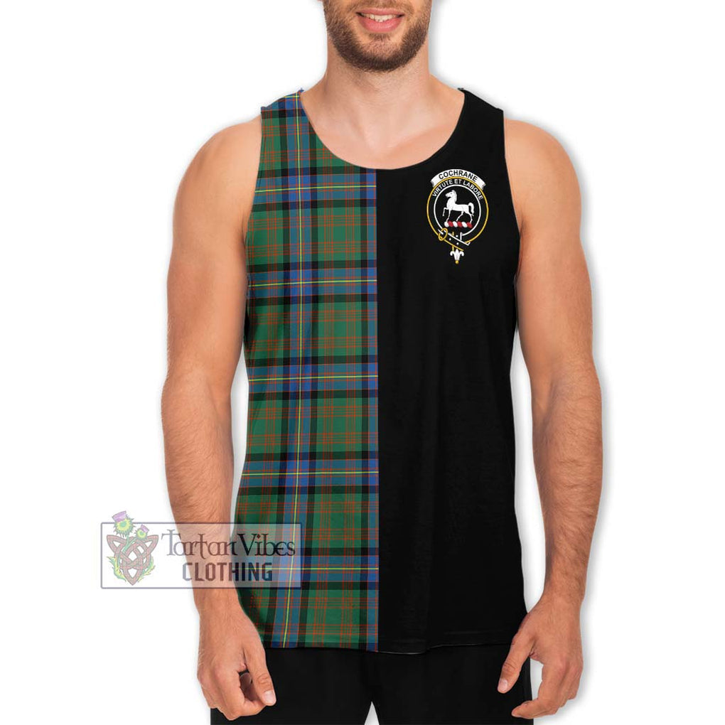 Cochrane Ancient Tartan Men's Tank Top with Family Crest and Half Of Me Style Men - Tartanvibesclothing Shop