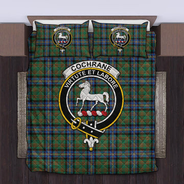 Cochrane Ancient Tartan Quilt Bed Set with Family Crest