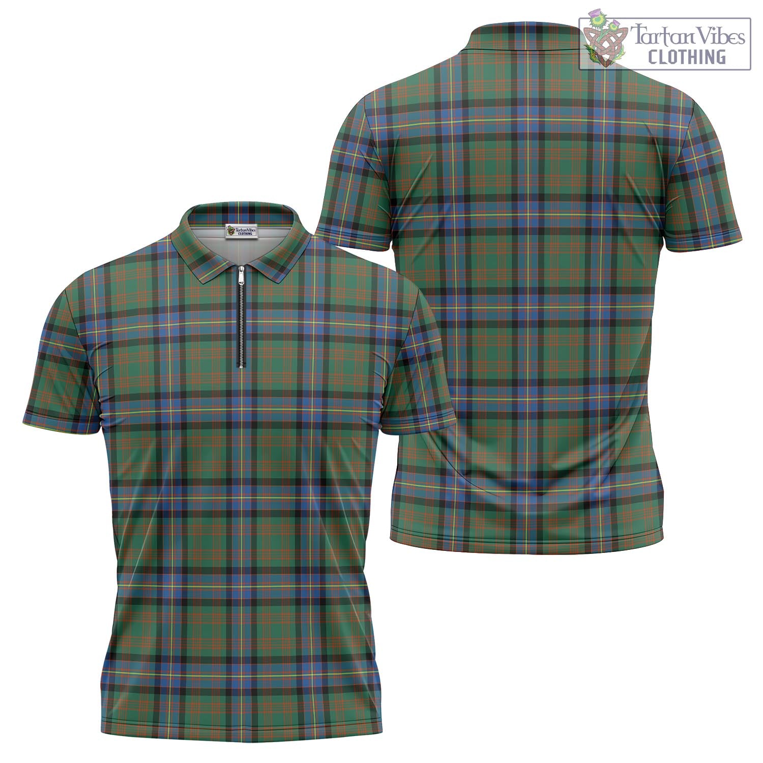 Tartan Vibes Clothing Cochrane Ancient Tartan Zipper Polo Shirt