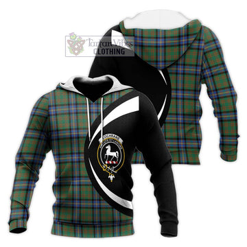 Cochrane Ancient Tartan Knitted Hoodie with Family Crest Circle Style