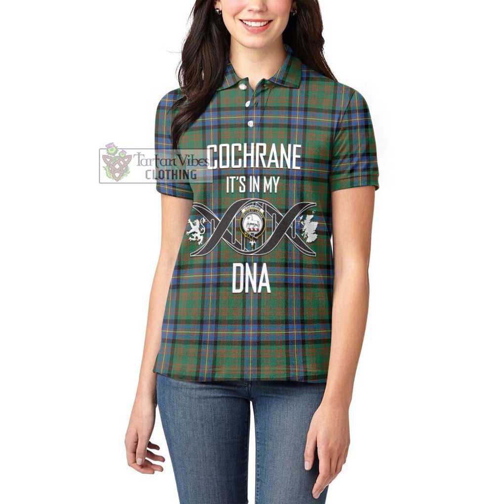 Cochrane Ancient Tartan Women's Polo Shirt with Family Crest DNA In Me Style Women - Tartanvibesclothing Shop