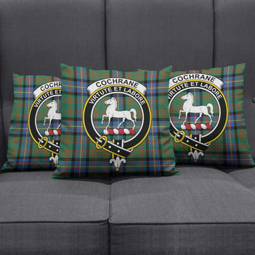 Cochrane Ancient Tartan Pillow Cover with Family Crest