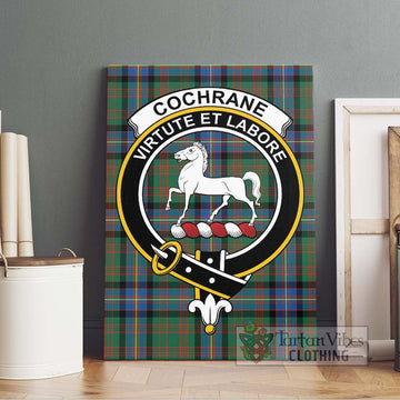 Cochrane Ancient Tartan Canvas Print Wall Art with Family Crest