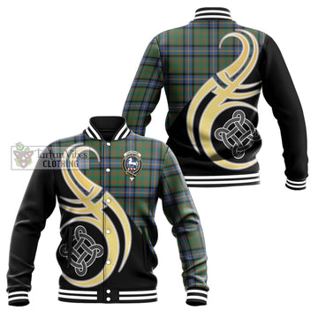 Cochrane Ancient Tartan Baseball Jacket with Family Crest and Celtic Symbol Style