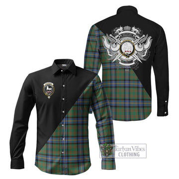 Cochrane Ancient Tartan Long Sleeve Button Shirt with Family Crest and Military Logo Style