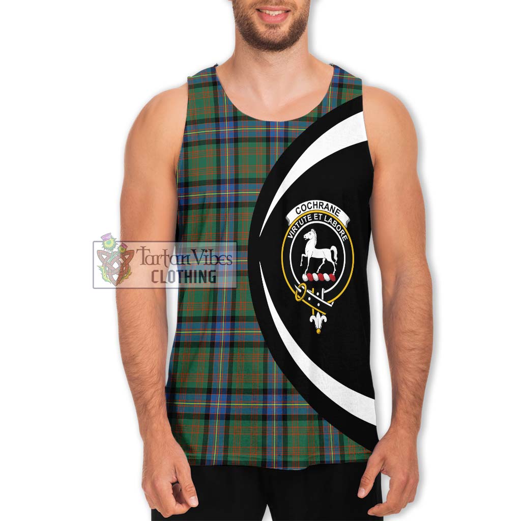 Cochrane Ancient Tartan Men's Tank Top with Family Crest Circle Style Men - Tartan Vibes Clothing