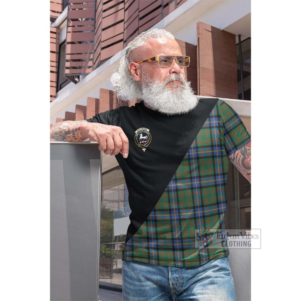 Tartan Vibes Clothing Cochrane Ancient Tartan Cotton T-shirt with Family Crest and Military Logo Style