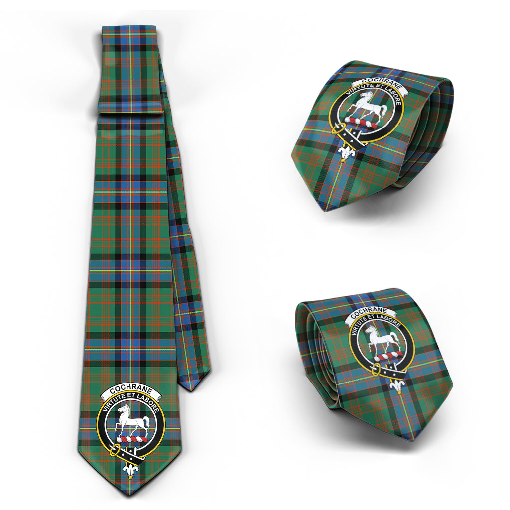 Cochrane Ancient Tartan Classic Necktie with Family Crest Necktie One Size - Tartan Vibes Clothing