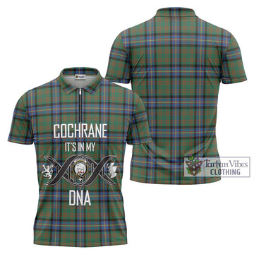 Cochrane Ancient Tartan Zipper Polo Shirt with Family Crest DNA In Me Style