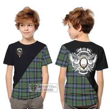 Cochrane Ancient Tartan Kid T-Shirt with Family Crest and Military Logo Style