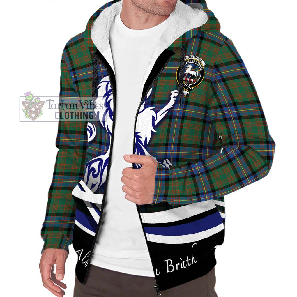 Cochrane Ancient Tartan Sherpa Hoodie with Alba Gu Brath Regal Lion Emblem Unisex S - Tartanvibesclothing Shop