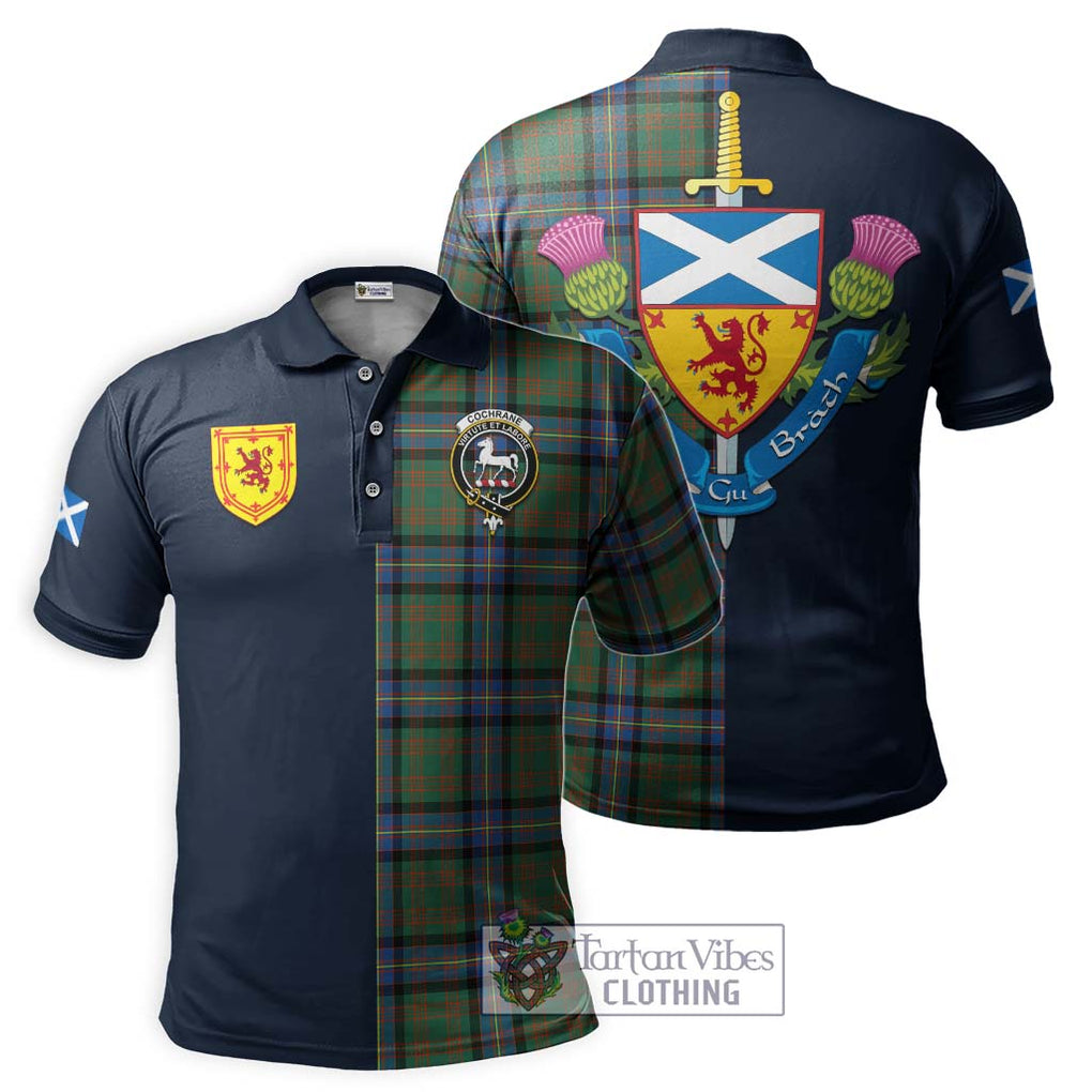 Tartan Vibes Clothing Cochrane Ancient Tartan Polo Shirt with Scottish Lion Royal Arm Half Style