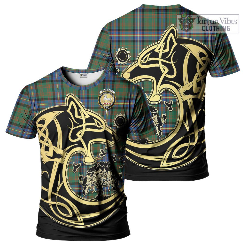 Cochrane Ancient Tartan T-Shirt with Family Crest Celtic Wolf Style Kid's Shirt - Tartan Vibes Clothing