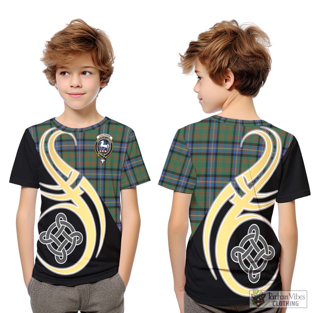 Cochrane Ancient Tartan Kid T-Shirt with Family Crest and Celtic Symbol Style Youth XL Size14 - Tartan Vibes Clothing