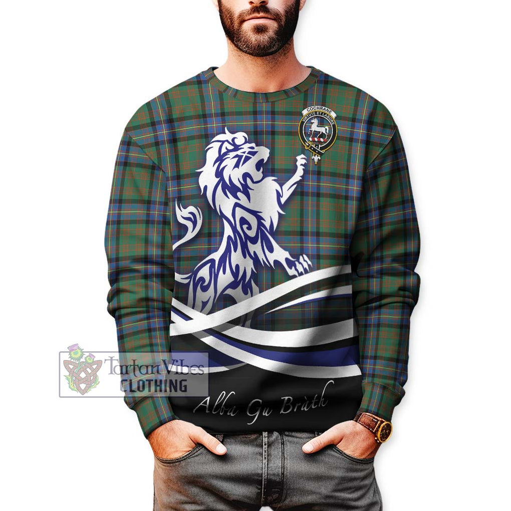 Cochrane Ancient Tartan Sweatshirt with Alba Gu Brath Regal Lion Emblem Unisex - Tartanvibesclothing Shop