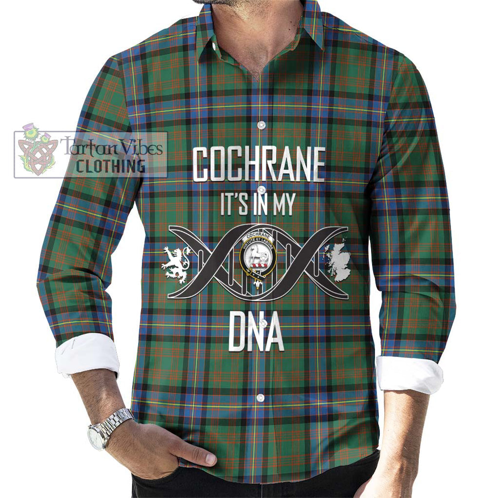 Cochrane Ancient Tartan Long Sleeve Button Shirt with Family Crest DNA In Me Style Men's Shirt S - Tartanvibesclothing Shop