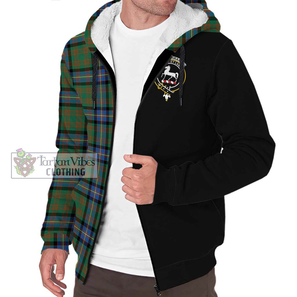 Cochrane Ancient Tartan Sherpa Hoodie with Family Crest and Half Of Me Style Unisex S - Tartanvibesclothing Shop