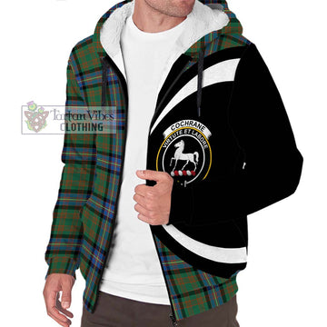 Cochrane Ancient Tartan Sherpa Hoodie with Family Crest Circle Style