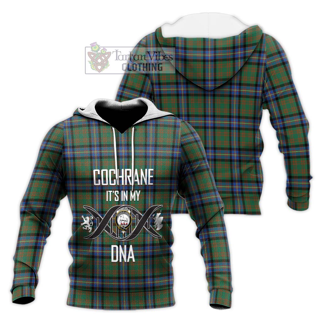 Tartan Vibes Clothing Cochrane Ancient Tartan Knitted Hoodie with Family Crest DNA In Me Style