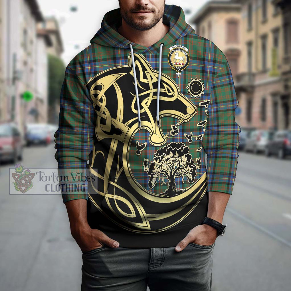 Cochrane Ancient Tartan Hoodie with Family Crest Celtic Wolf Style Zip Hoodie - Tartan Vibes Clothing