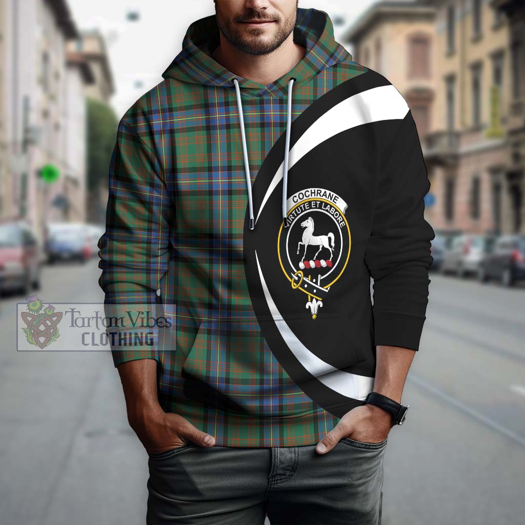 Tartan Vibes Clothing Cochrane Ancient Tartan Hoodie with Family Crest Circle Style