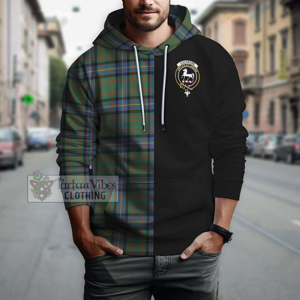 Cochrane Ancient Tartan Hoodie with Family Crest and Half Of Me Style Zip Hoodie - Tartanvibesclothing Shop