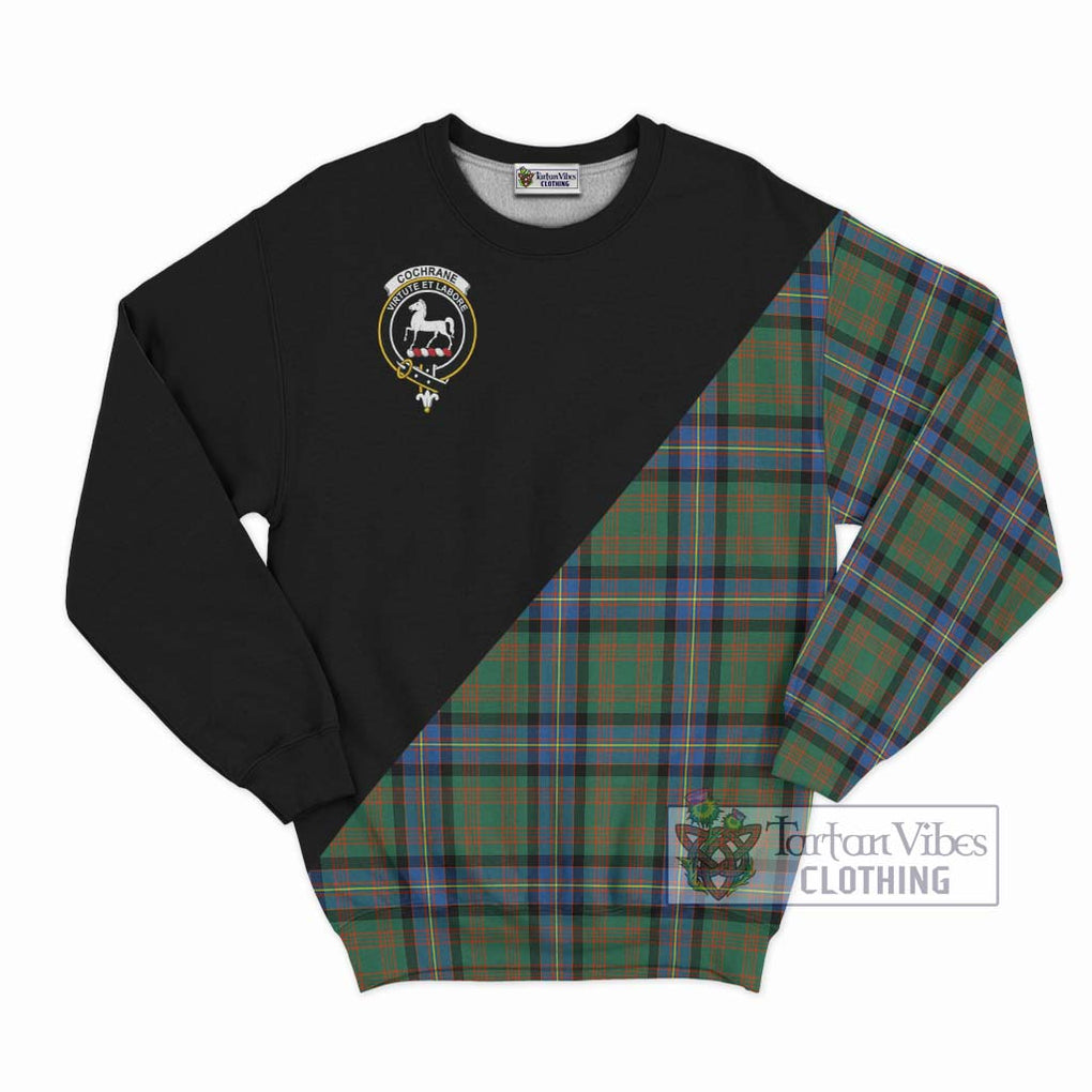 Cochrane Ancient Tartan Sweatshirt with Family Crest and Military Logo Style - Tartanvibesclothing Shop