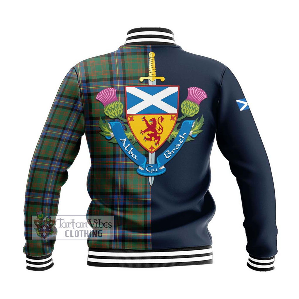 Tartan Vibes Clothing Cochrane Ancient Tartan Baseball Jacket with Scottish Lion Royal Arm Half Style