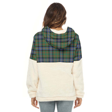 Cochrane Ancient Tartan Women's Borg Fleece Hoodie With Half Zip with Family Crest