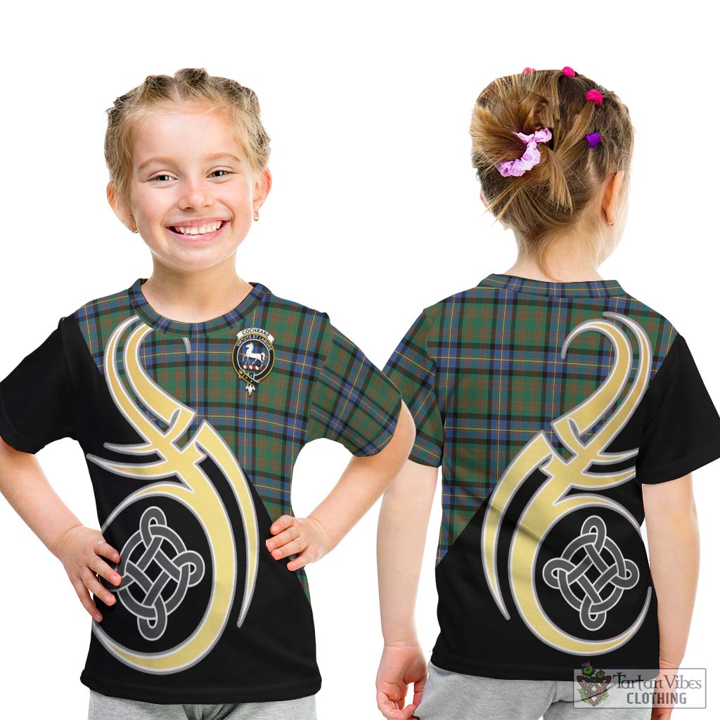 Cochrane Ancient Tartan Kid T-Shirt with Family Crest and Celtic Symbol Style - Tartan Vibes Clothing