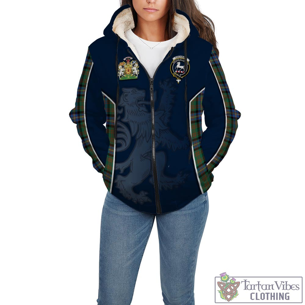 Tartan Vibes Clothing Cochrane Ancient Tartan Sherpa Hoodie with Family Crest and Lion Rampant Vibes Sport Style