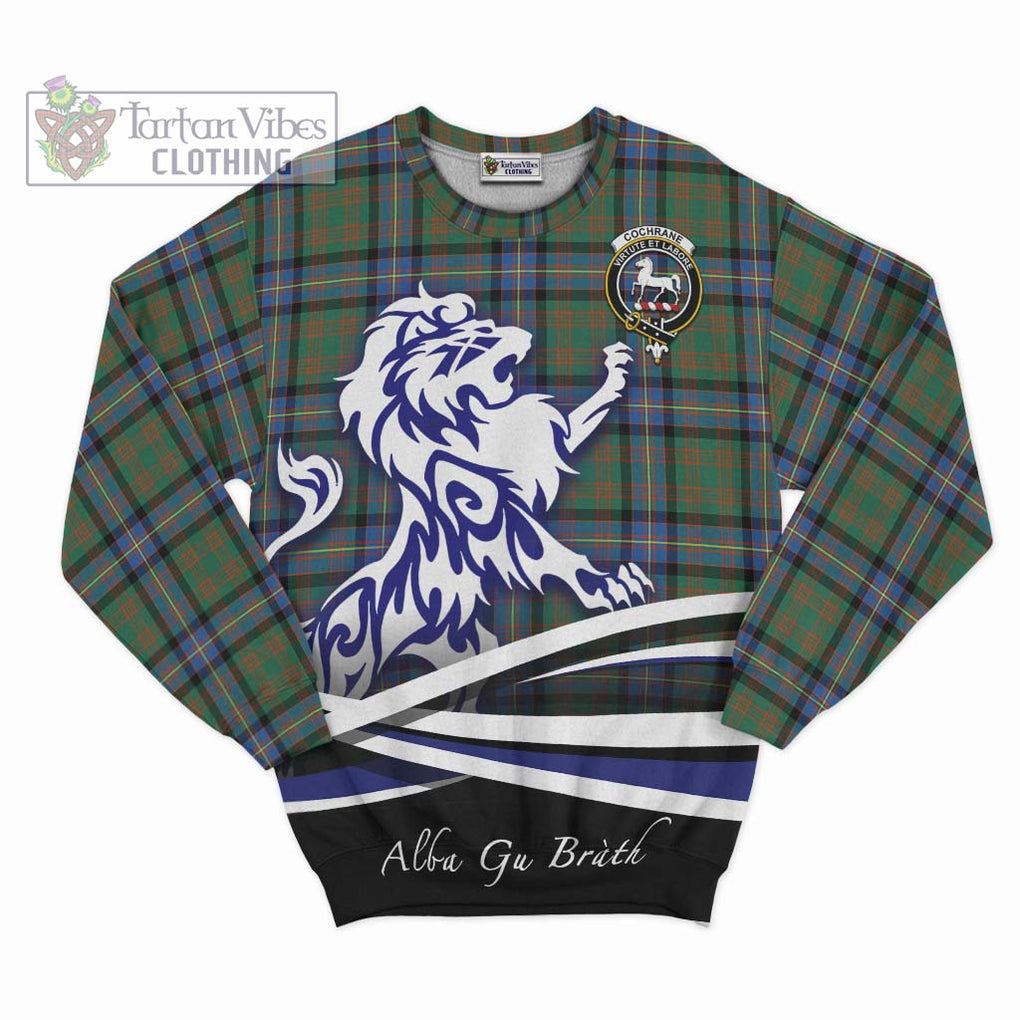 Cochrane Ancient Tartan Sweatshirt with Alba Gu Brath Regal Lion Emblem - Tartanvibesclothing Shop