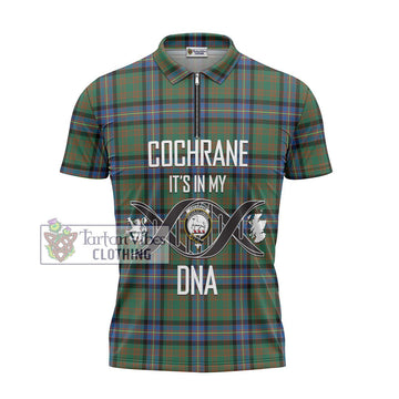 Cochrane Ancient Tartan Zipper Polo Shirt with Family Crest DNA In Me Style