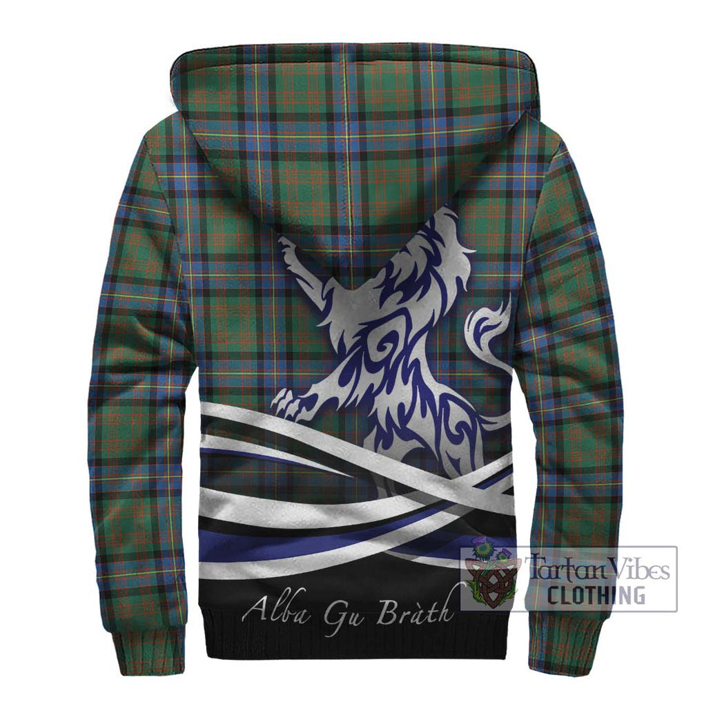 Cochrane Ancient Tartan Sherpa Hoodie with Alba Gu Brath Regal Lion Emblem - Tartanvibesclothing Shop