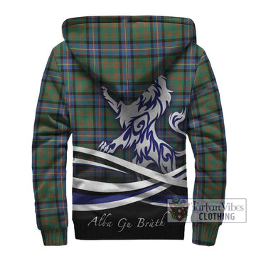 Cochrane Ancient Tartan Sherpa Hoodie with Alba Gu Brath Regal Lion Emblem