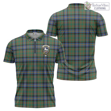 Cochrane Ancient Tartan Zipper Polo Shirt with Family Crest