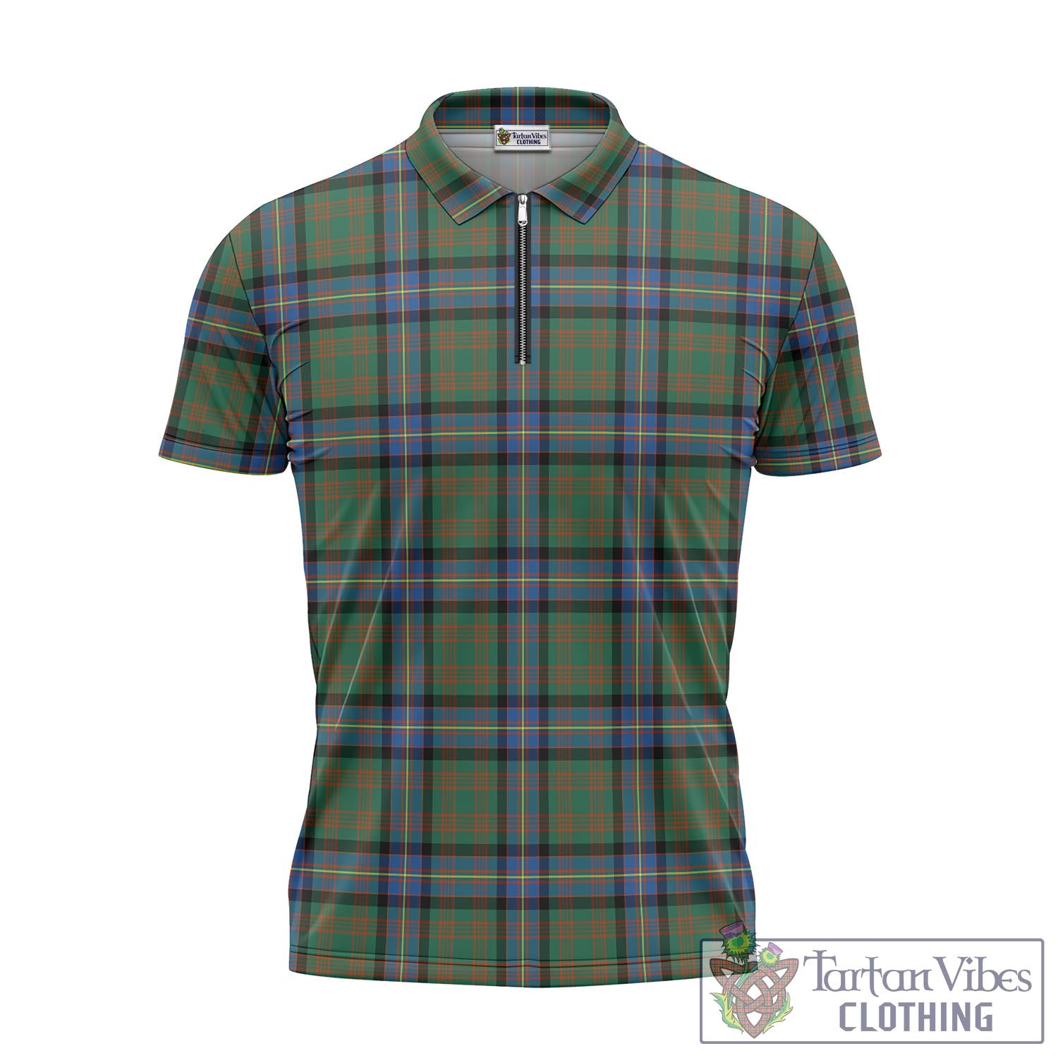 Tartan Vibes Clothing Cochrane Ancient Tartan Zipper Polo Shirt